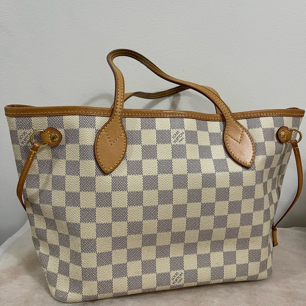 Authentic LV Neverfull PM in Damier Azur